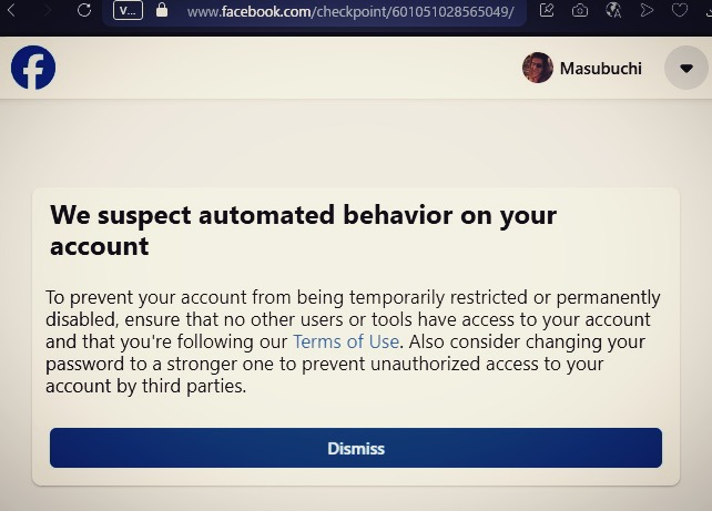 Facebookより警告Tumblrは垢バン